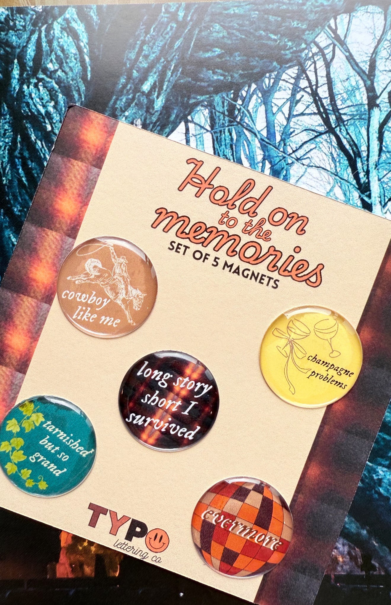 Taylor Swift Inspired Evermore 5 pack of magnets