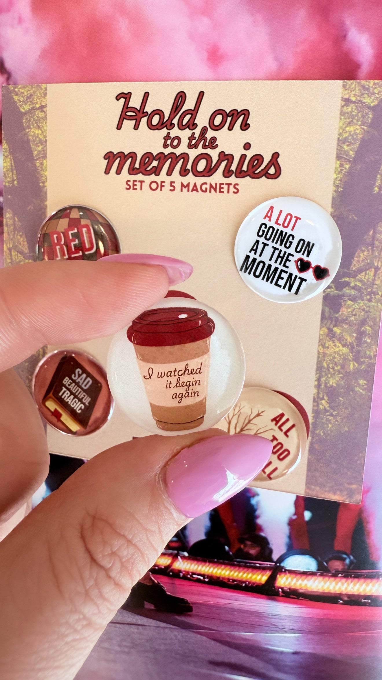 Taylor Swift inspired Red 5 pack magnet set