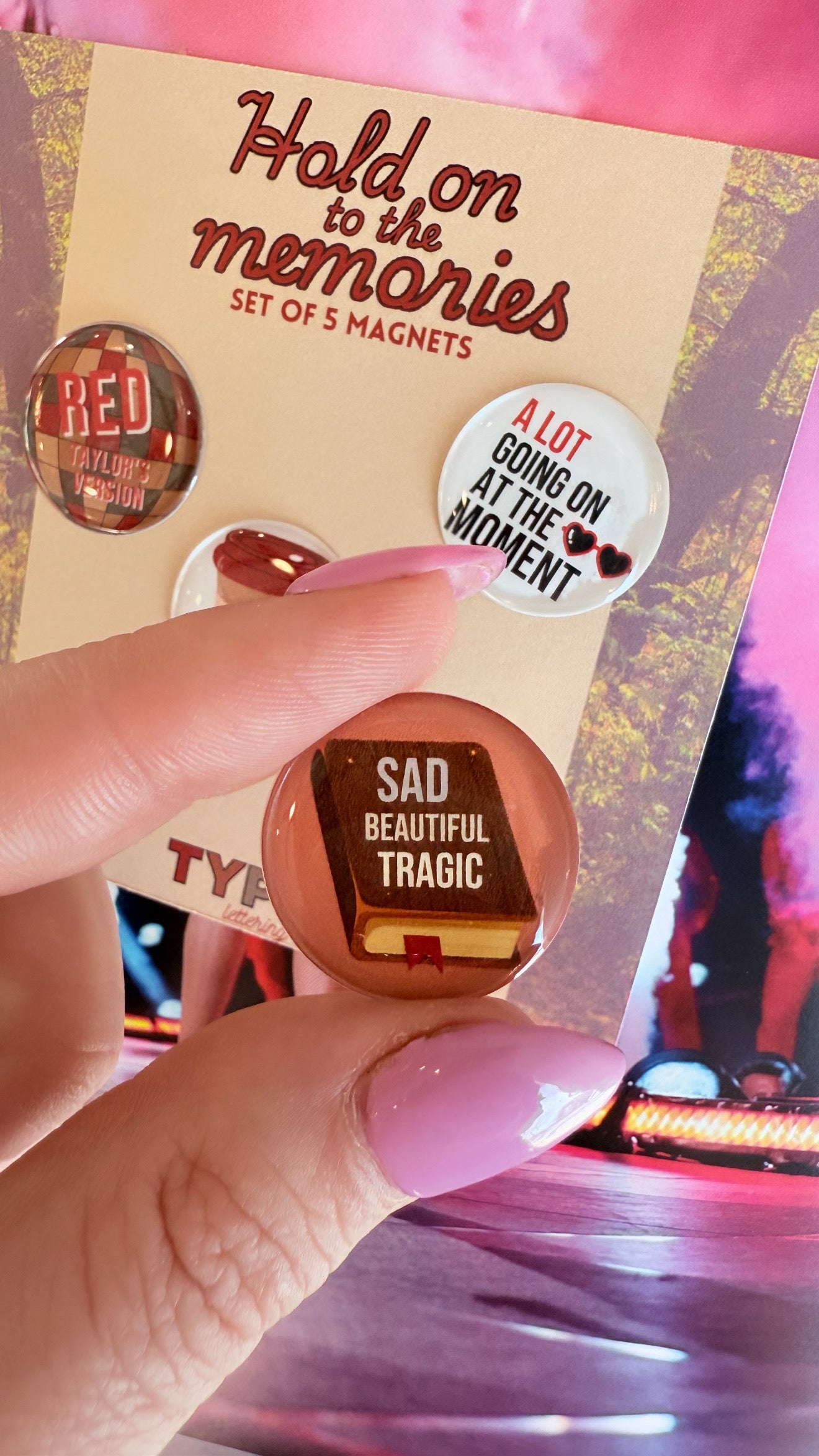 Taylor Swift inspired Red 5 pack magnet set