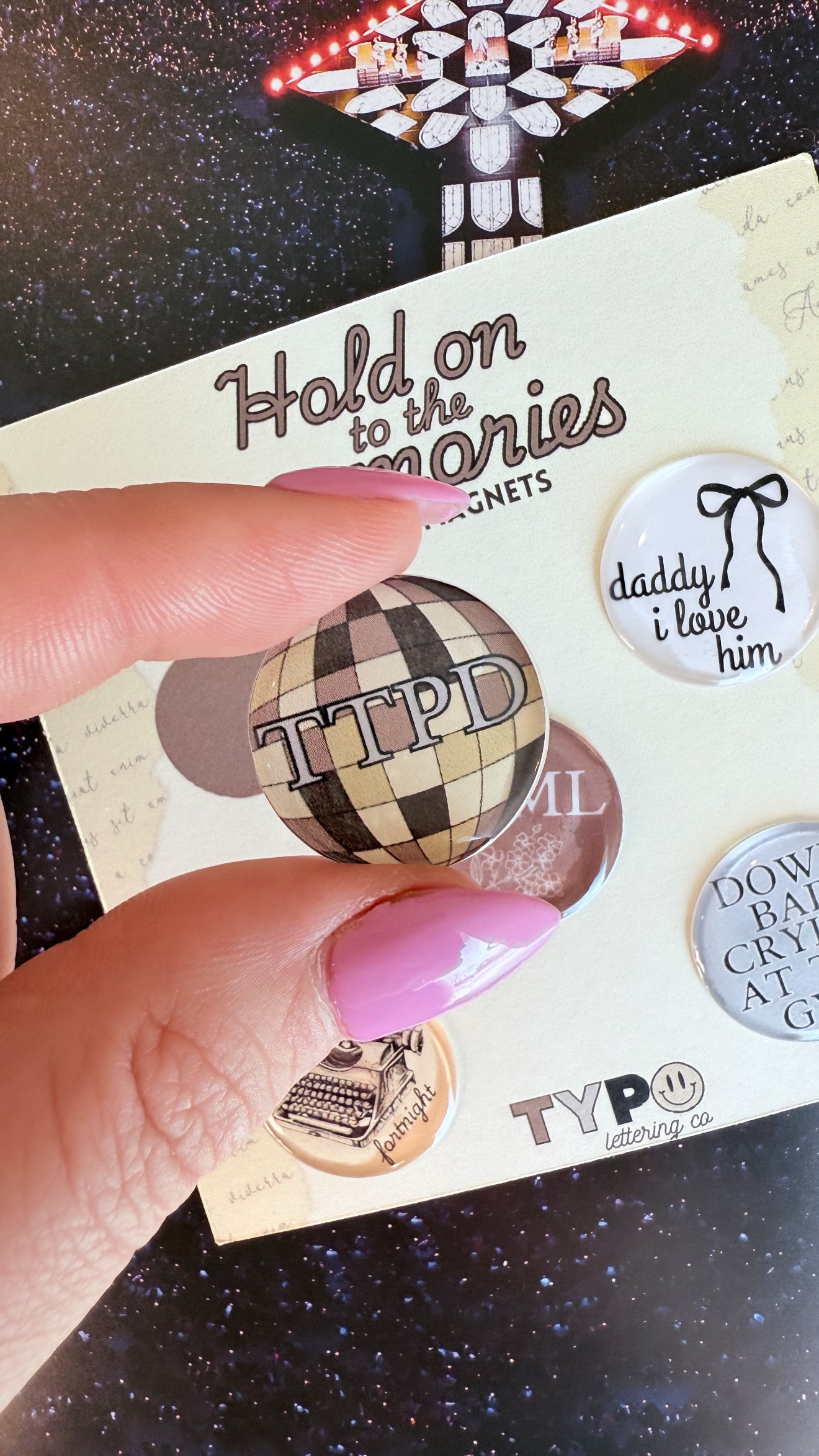 Taylor Swift Inspired TTPD 5 pack magnet set
