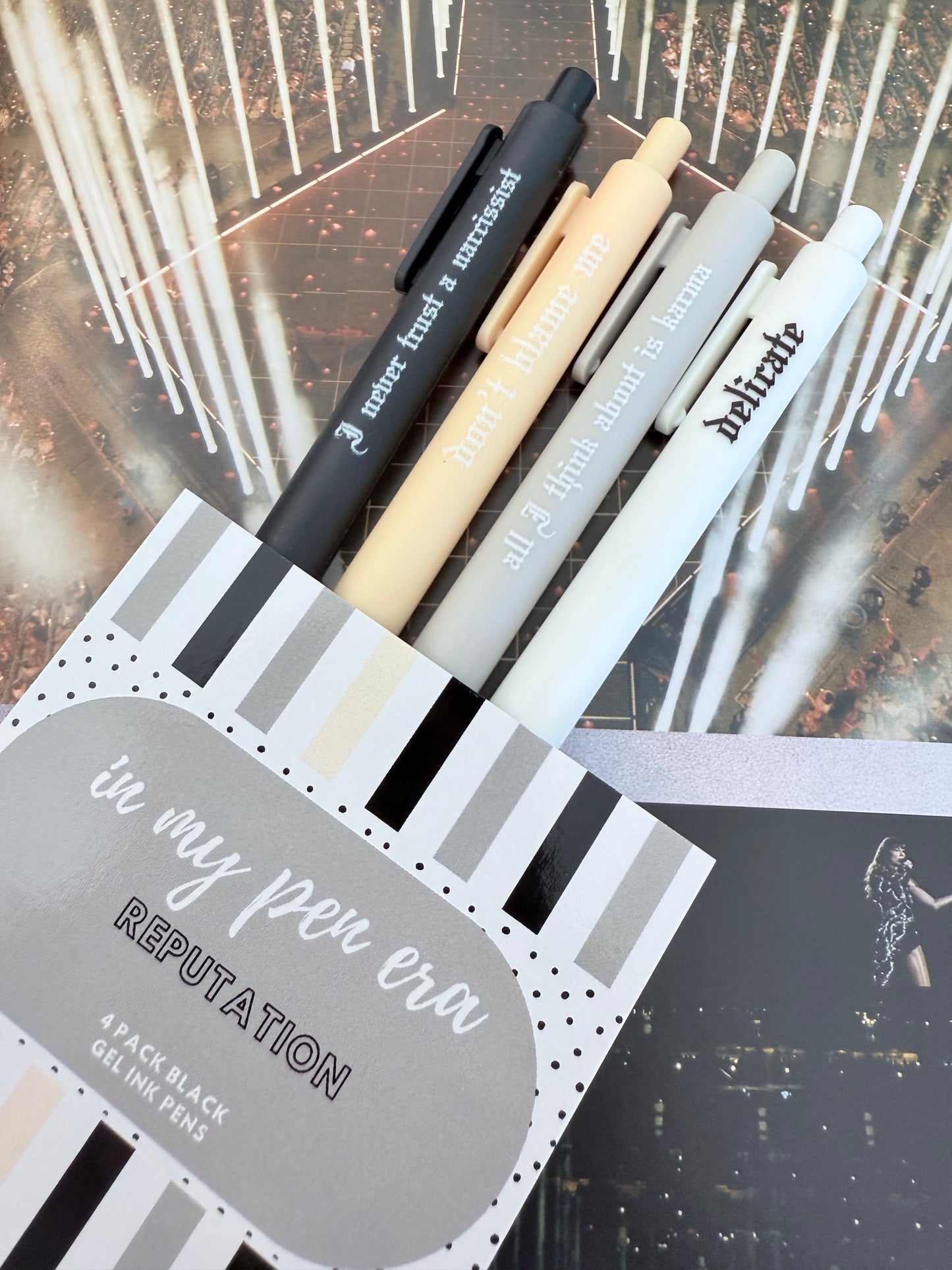 In my Pen Era-set of 4 black gel ink pens-multiple styles available