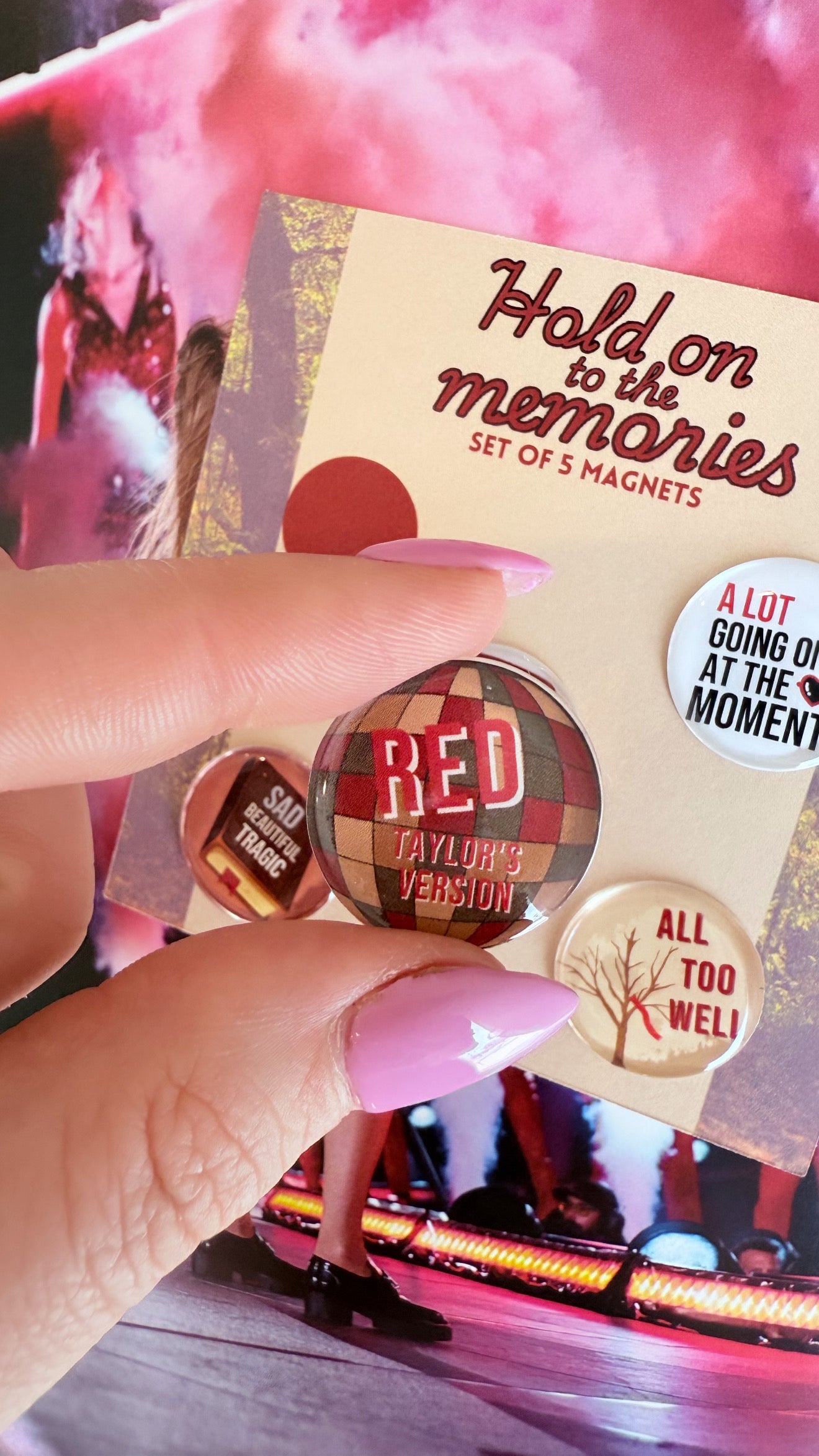 Taylor Swift inspired Red 5 pack magnet set