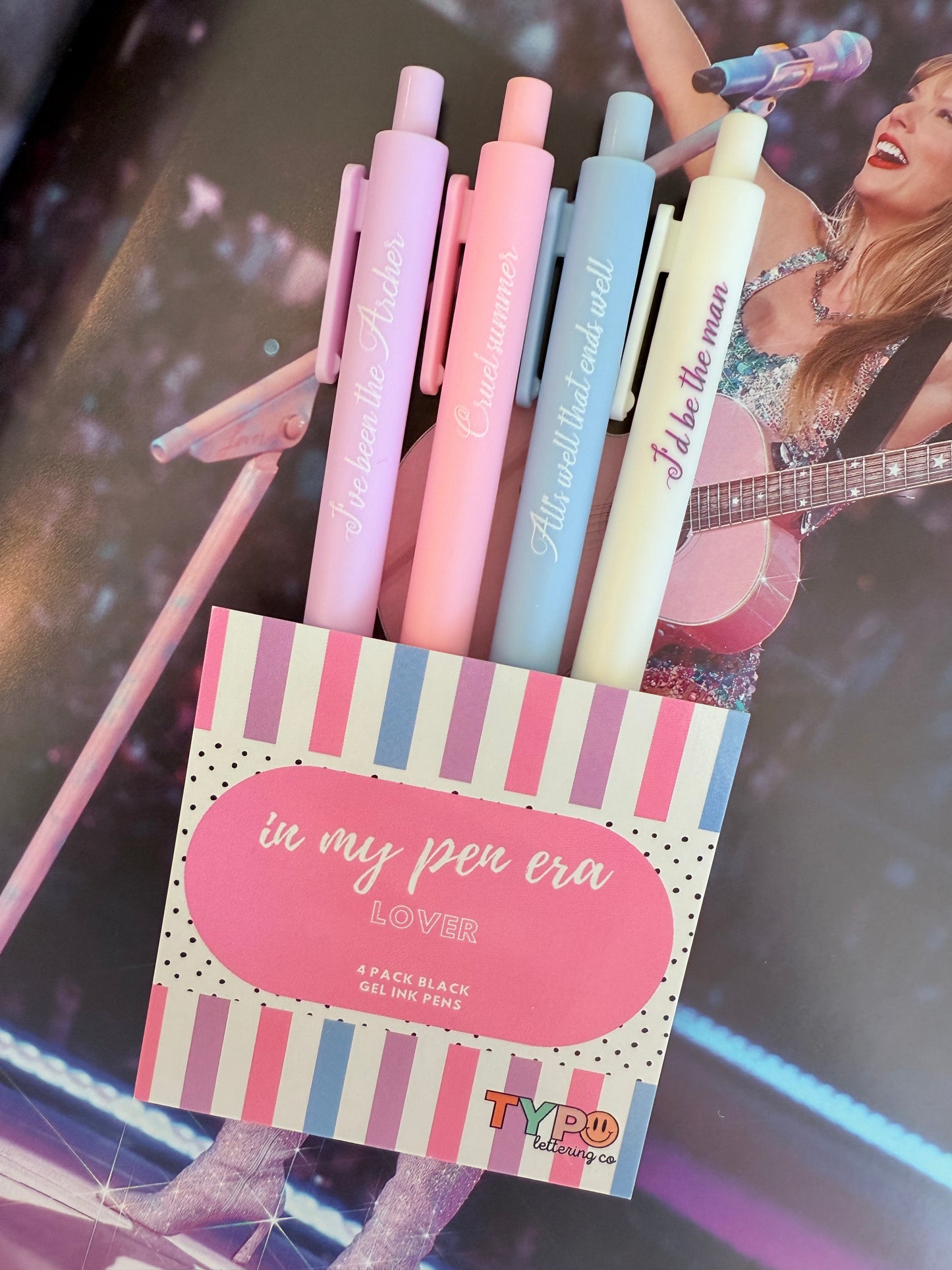 In my Pen Era-set of 4 black gel ink pens-multiple styles available