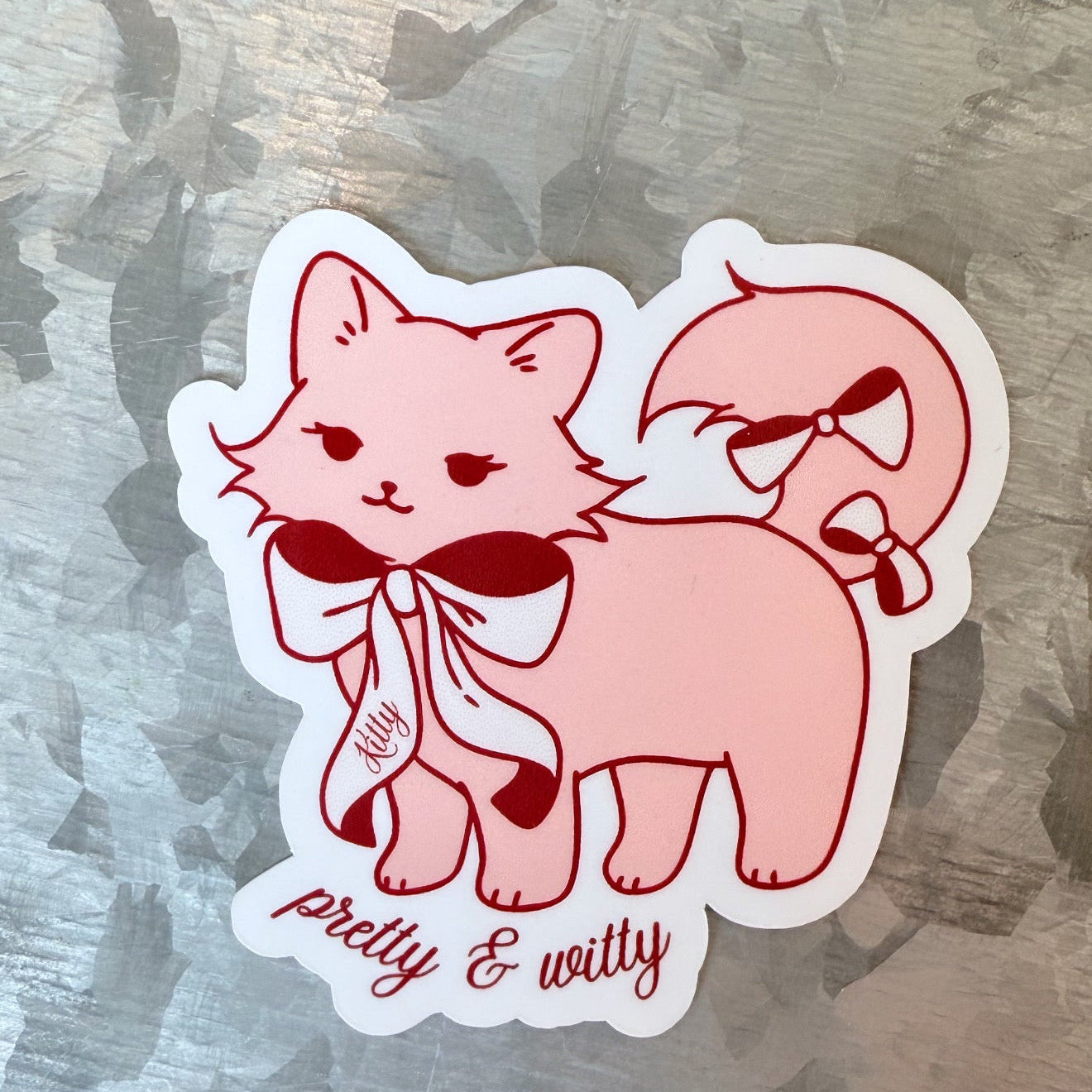 Pretty and witty kitty waterproof sticker|showgirl sticker