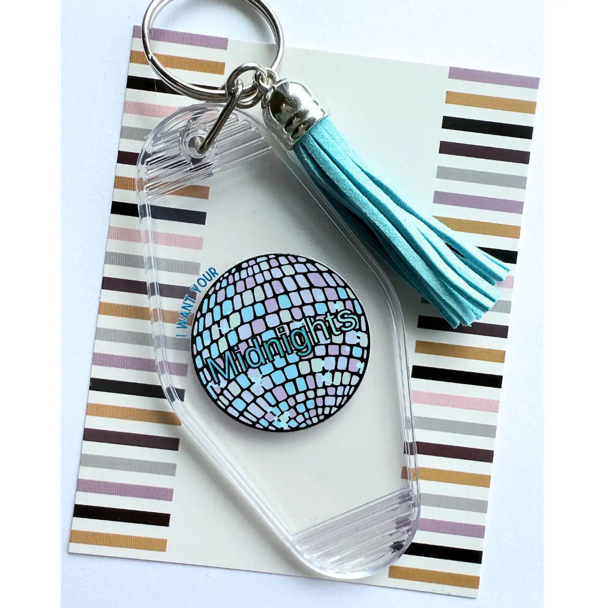 Midnights Disco Ball Acrylic Keychain w/tassel