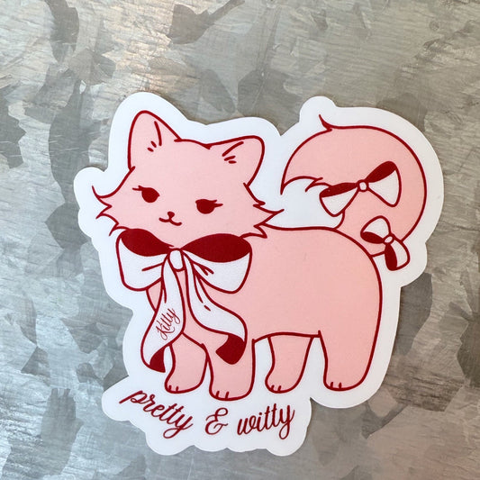 Pretty and witty kitty waterproof sticker|showgirl sticker