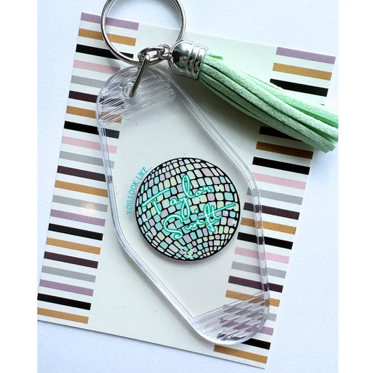 Debut Disco acrylic keychain with tassel 