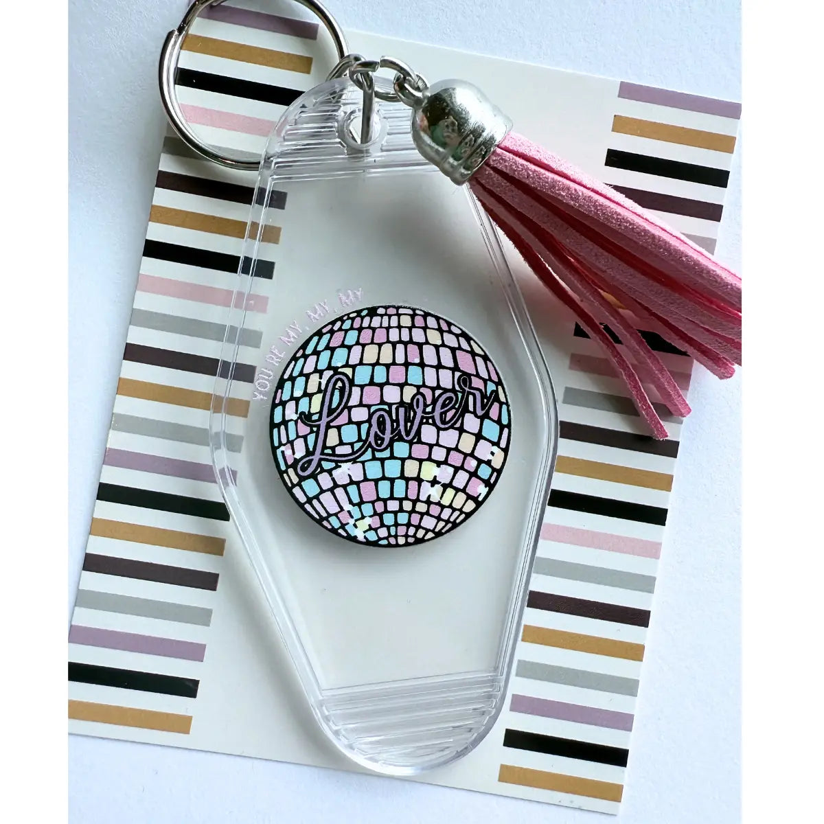  Lover disco ball acrylic keychain